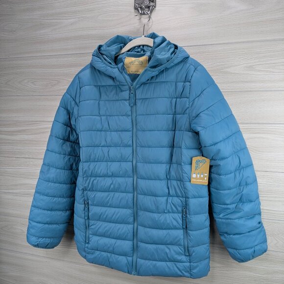 NWT There Abouts Teal Packable Puffer Jacket Girls XL 18/20 - Picture 7 of 7